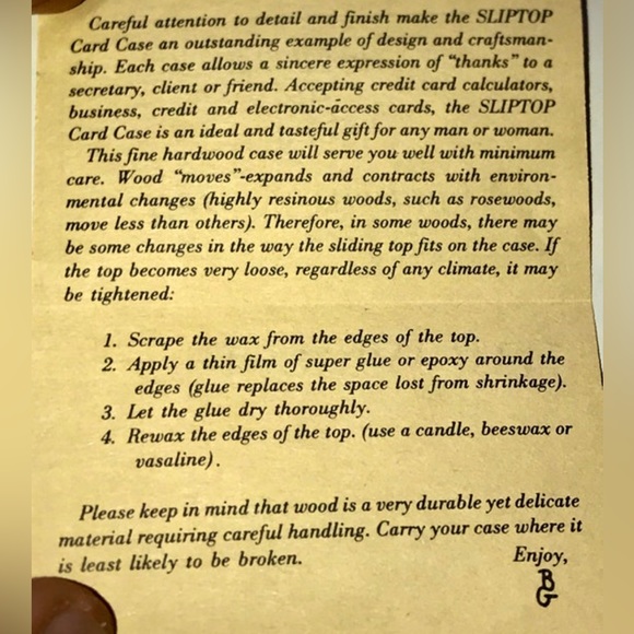 Vintage 1988 Hand Carved Hardwood Personal Business Card Case by BARRY GRISHMAN - Picture 4 of 9